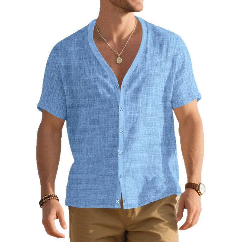 Chemise décontractée pour hommes à manches courtes avec design texturé Chic und Stil