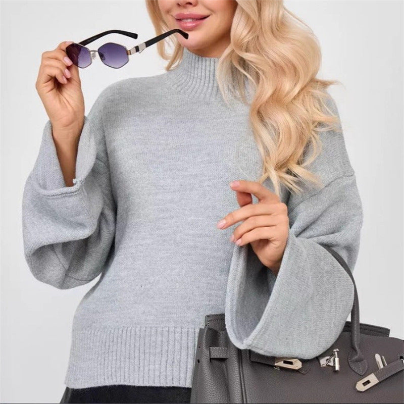 Pull-over en tricot pour femmes avec une coupe décontractée et des manches volumineuses Chic und Stil
