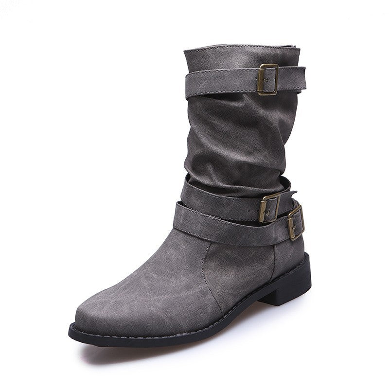 Bottes robustes pour femmes avec boucles tendance et design décontracté Chic und Stil