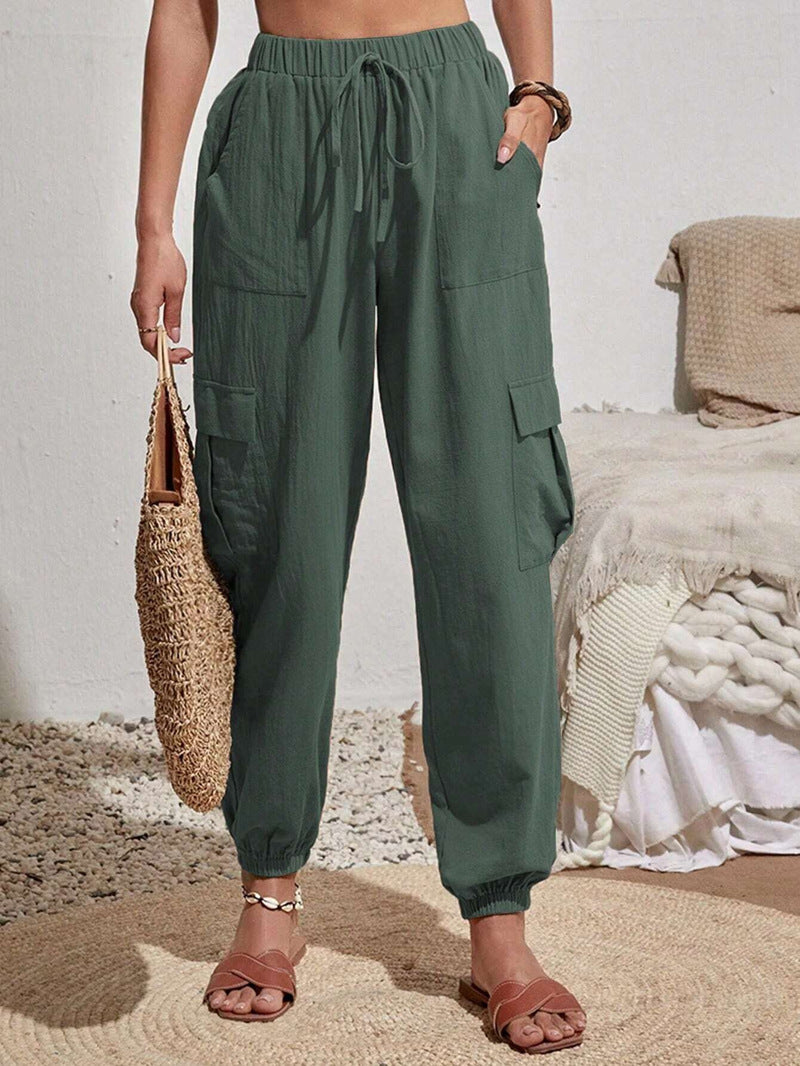 Casual cargo pants for women with elastic waist and practical pockets Chic and Style