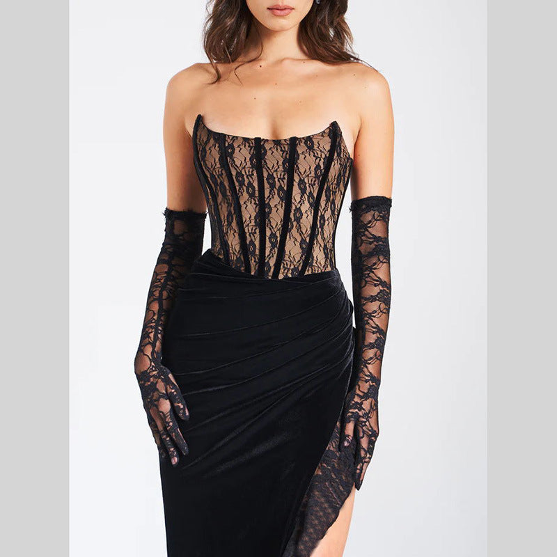 Robe de soirée élégante en dentelle pour femmes Chic und Stil