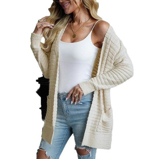 Dames Pull-over en tricot confortable avec poches et texture Chic und Stil