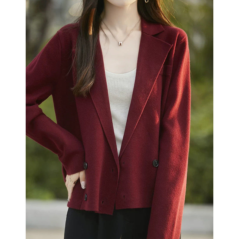 Veste croisée à double boutonnage pour femme Chic und Stil à coupe décontractée