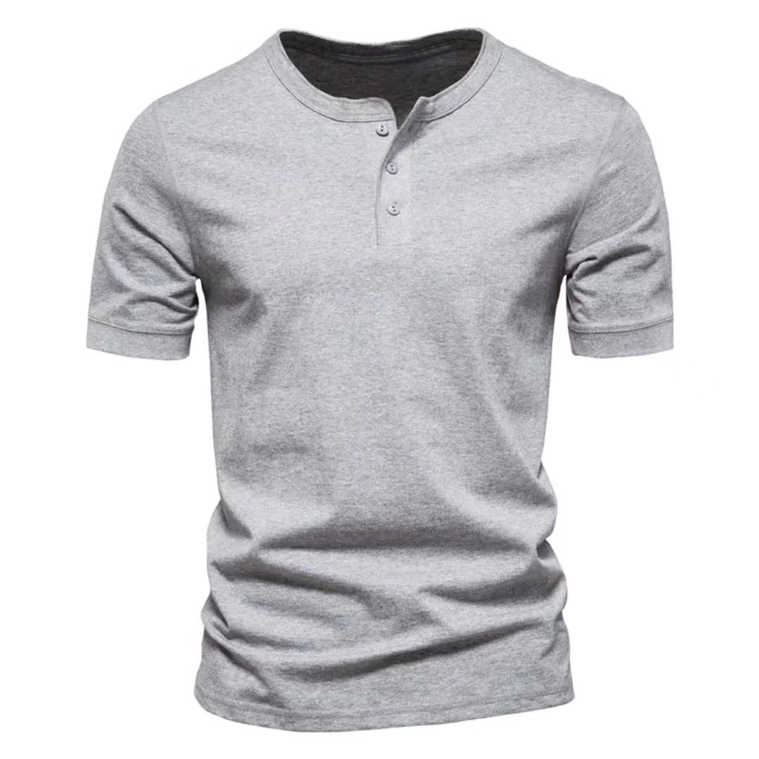 Hommes chemise décontractée à manches courtes avec patte de boutonnage Chic und Stil