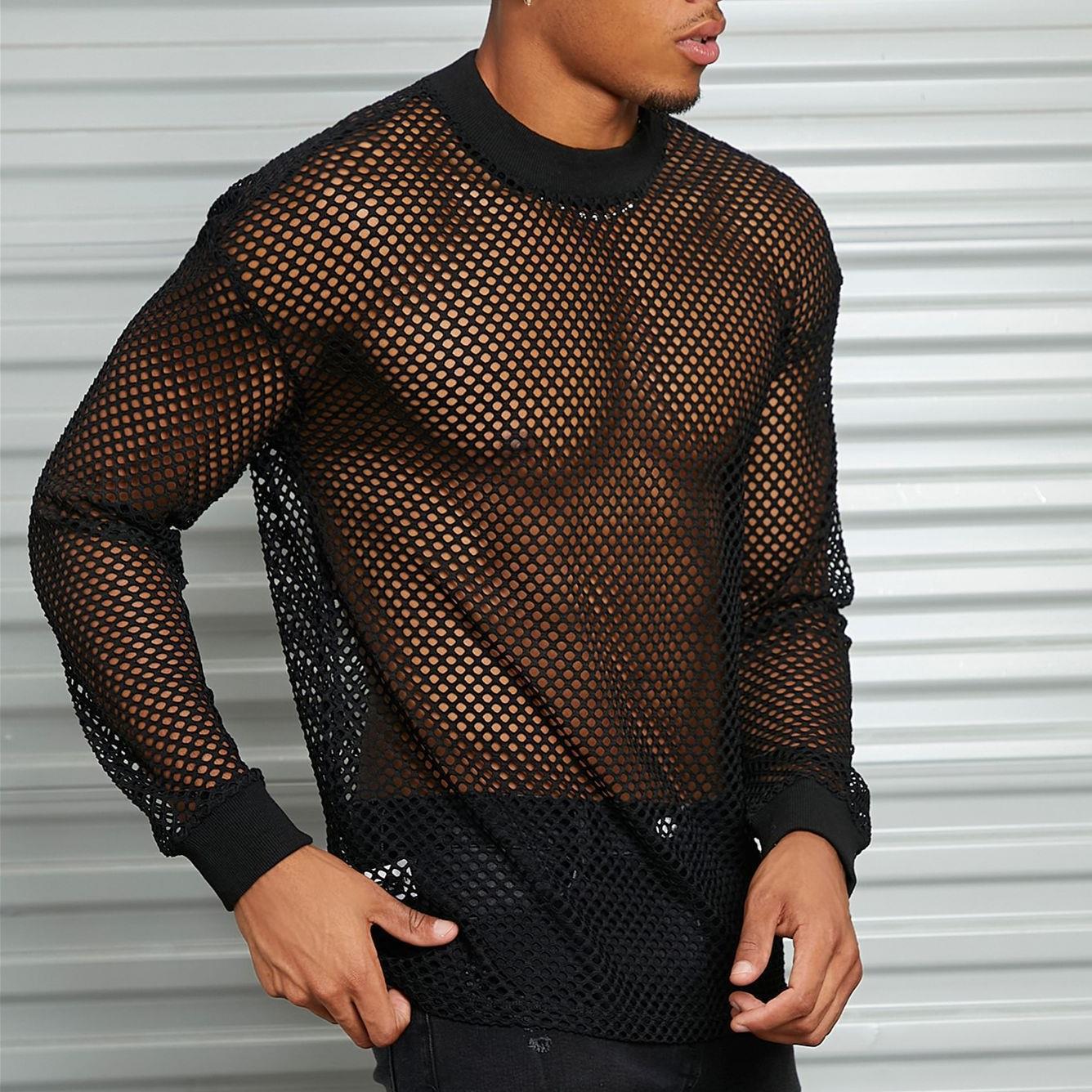 Chemise en filet pour hommes avec un motif unique et une coupe décontractée Chic und Stil