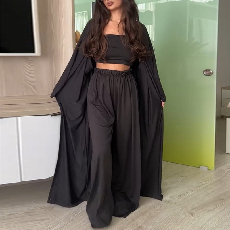 Dames élégant ensemble de lounge avec cardigan large Chic und Stil