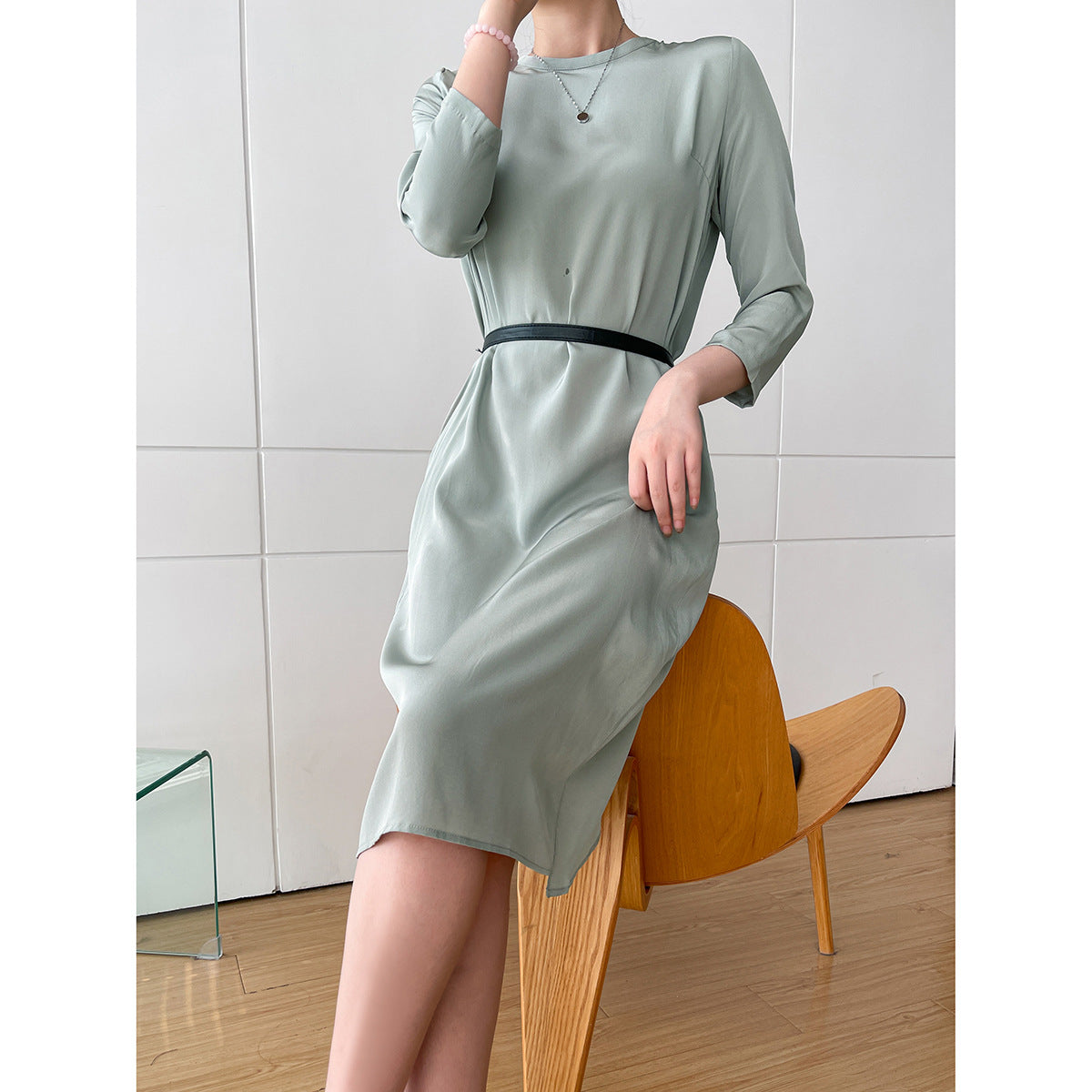 Robe midi sophistiquée pour femme avec manches trois-quarts Chic und Stil