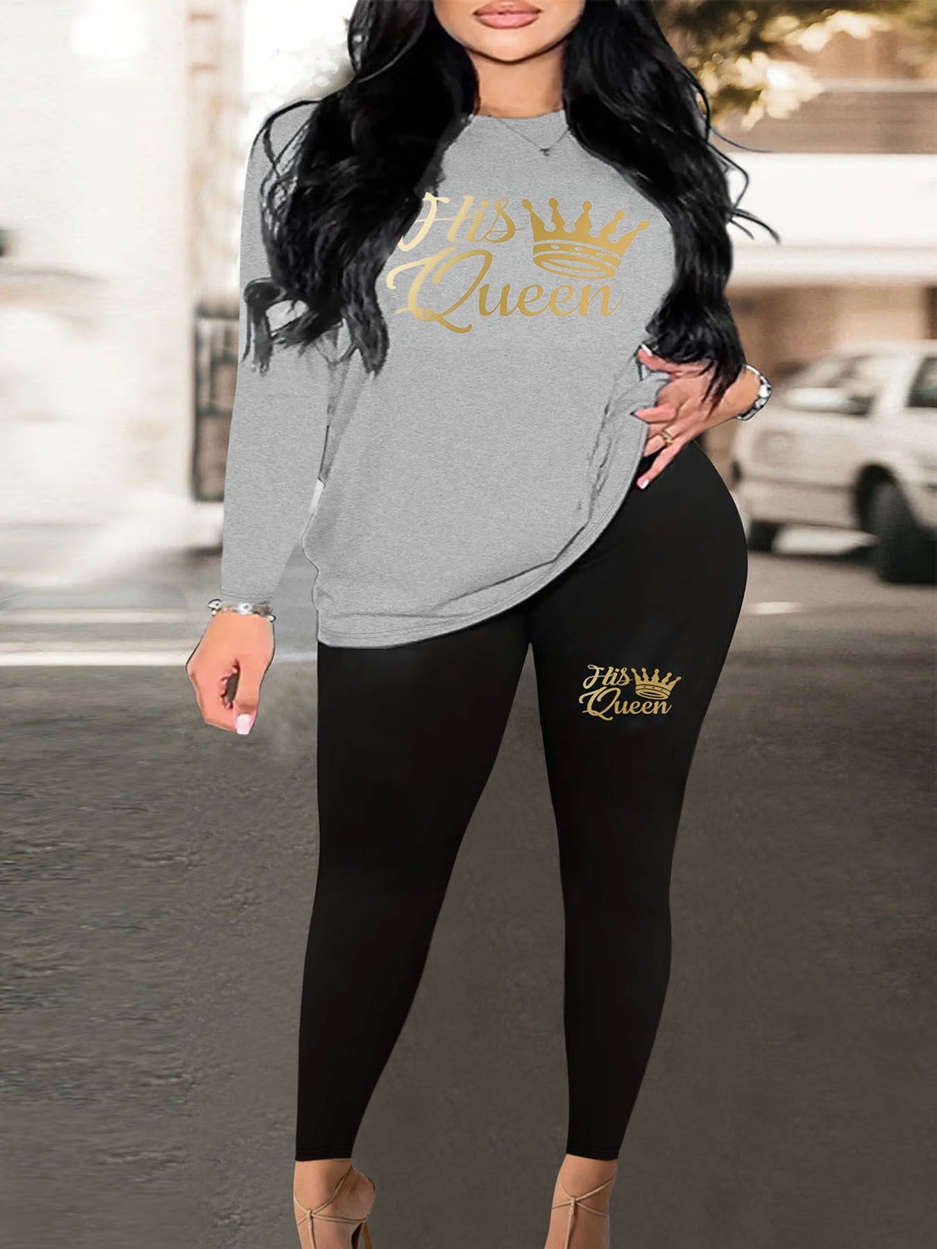T-shirt à manches longues pour femmes avec un joli motif d'ours et une coupe décontractée Chic und Stil