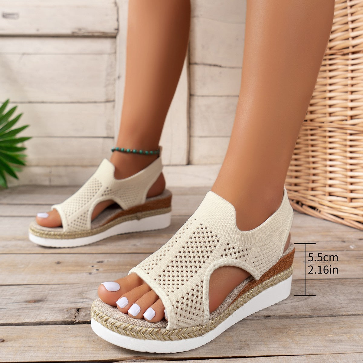 Sandales confort pour femmes avec structure en mesh respirant et semelle flexible Chic und Stil