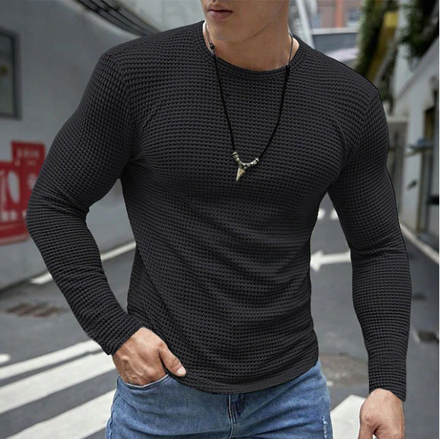 Chemise à manches longues pour hommes en mélange de coton texturé Chic und Stil