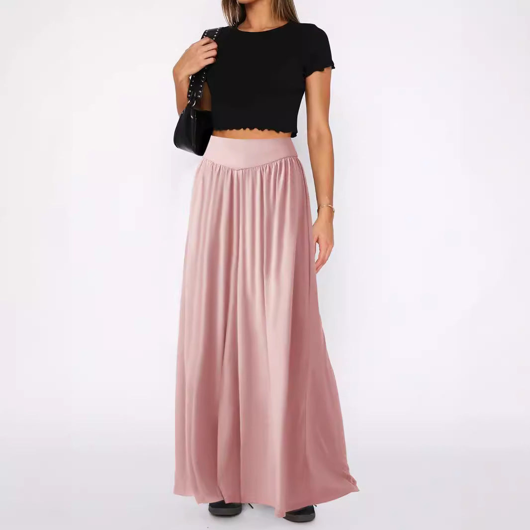 Jupe maxi femme avec ceinture élastique et coupe fluide Chic und Stil