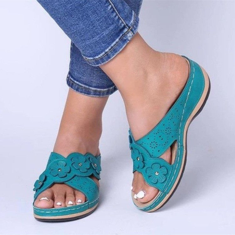 Sandales fleuries confortables pour femmes avec semelle anatomique Chic und Stil