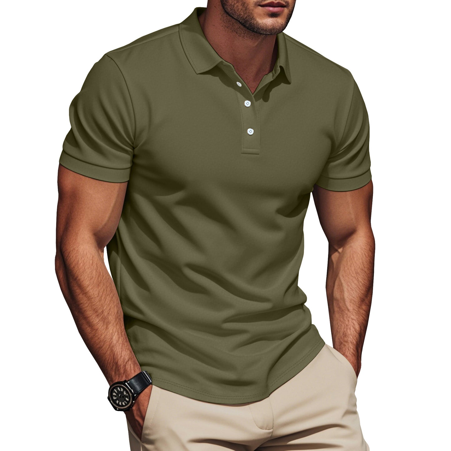 Polo pour hommes à la mode en matériau respirant avec design texturé Chic und Stil
