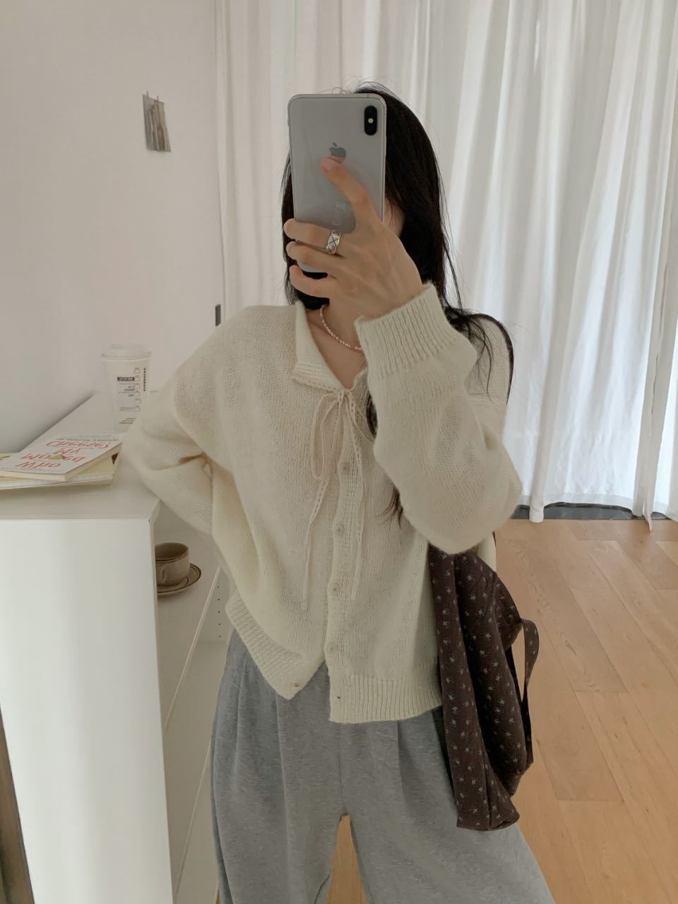 Cardigan en tricot décontracté pour femmes avec cordon de serrage et structure fine Chic und Stil