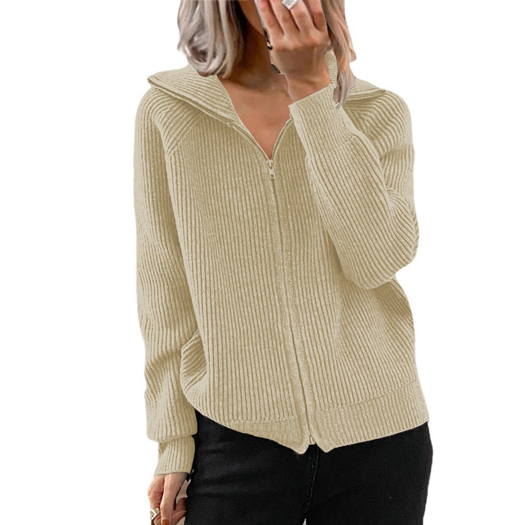Veste en tricot pour femmes avec capuche et design côtelé texturé Chic und Stil