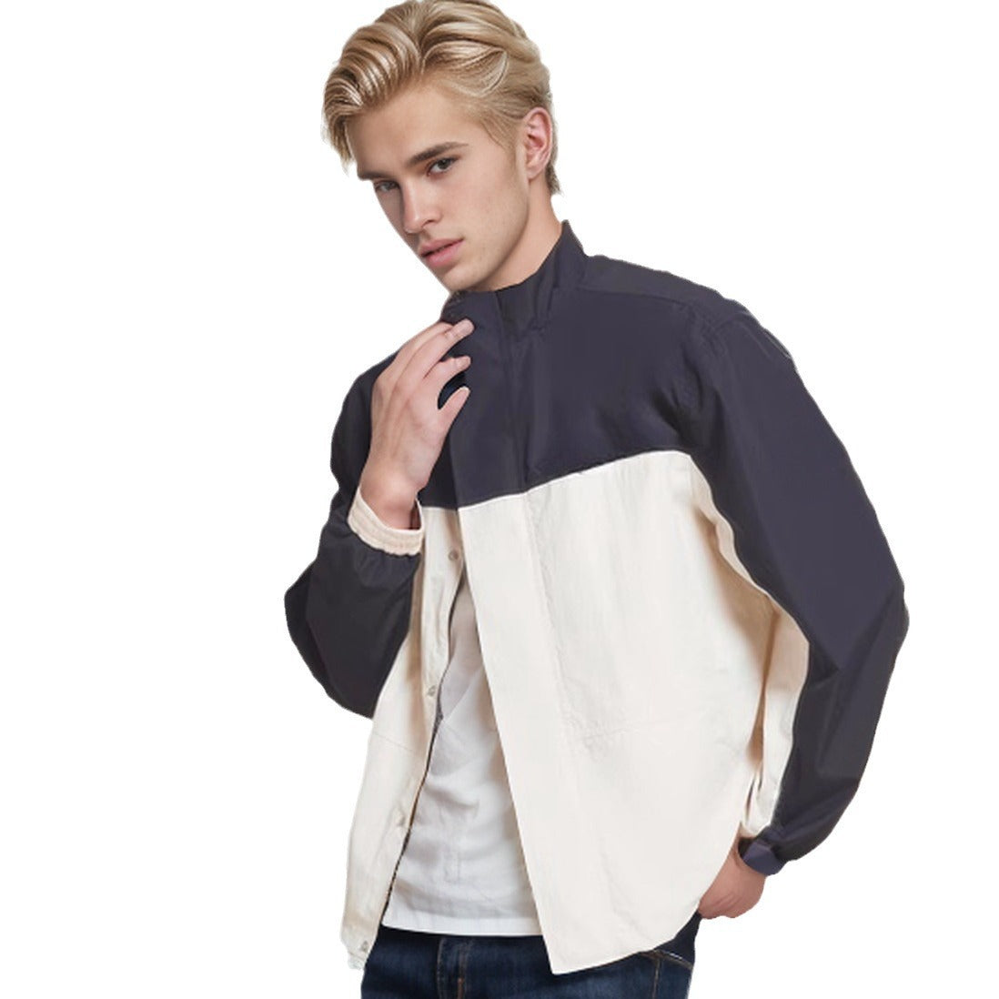 Functional transitional jacket for men with high collar Chic und Stil