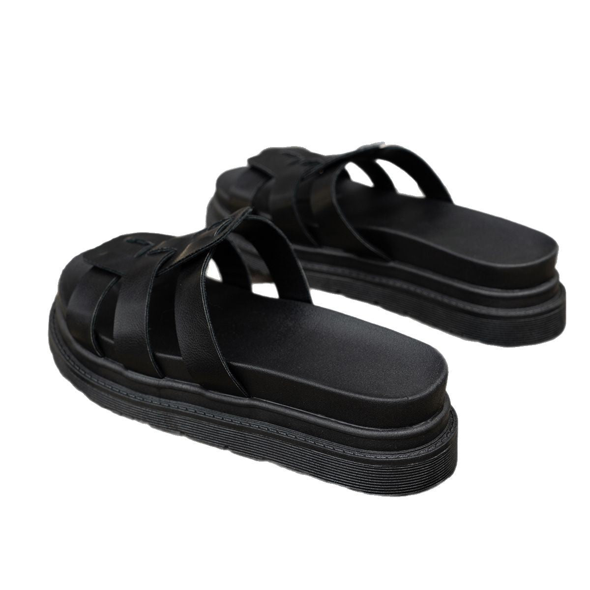 Pantoufles confortables pour dames avec design de lanière à la mode Chic und Stil