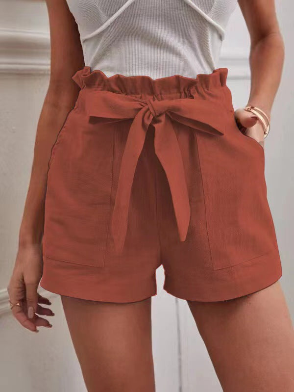 Shorts Tailorés pour Femmes avec Cravate et Poches Pratiques Chic und Stil
