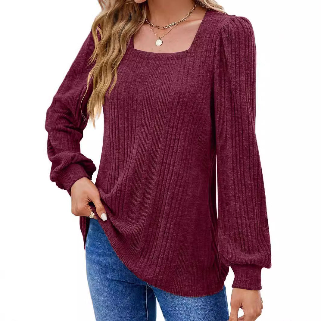 Pull à manches bouffantes côtelé Chic und Stil pour femmes