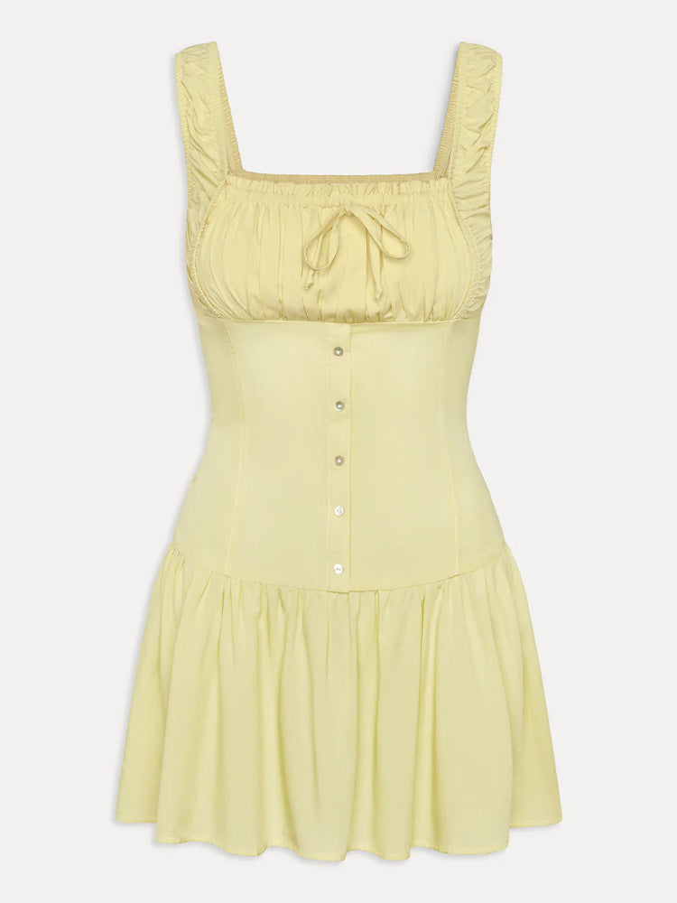 Robe mini femme avec détails en volants et nœud décoratif Chic und Stil
