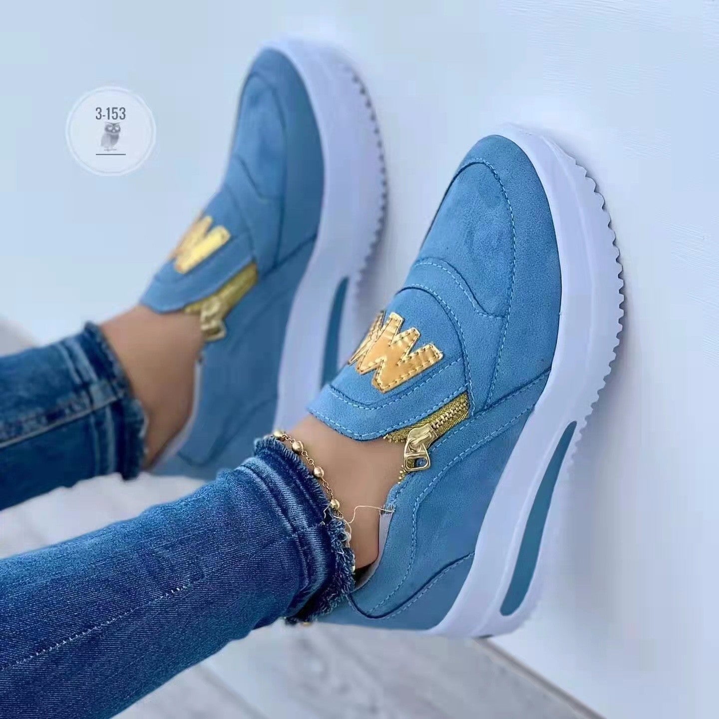 Baskets Slip-On de loisirs pour femmes avec détail de fermeture éclair Chic und Stil