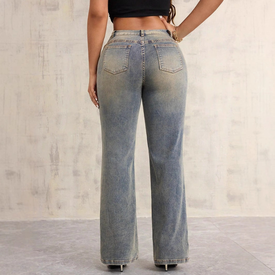 Dames Crop Top avec découpes et jeans ample Chic und Stil