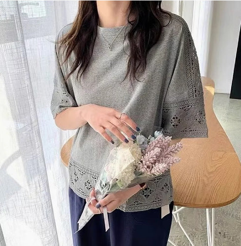 T-shirt femme avec dentelle Chic und Stil