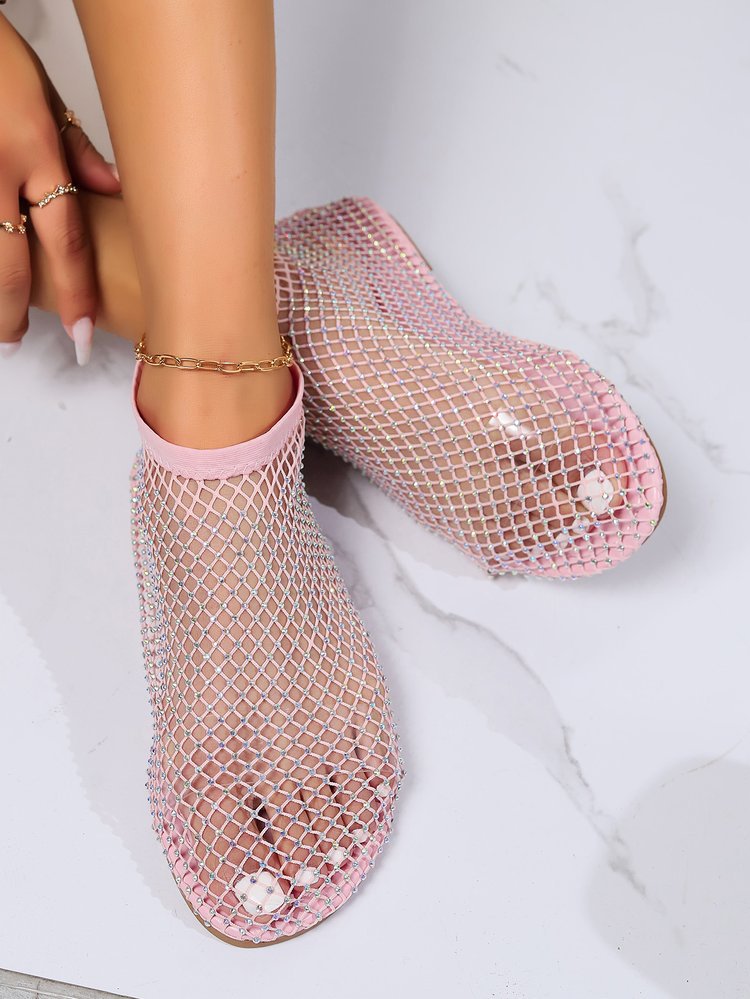 Chaussures dames en filet glamour avec ornements en strass Chic und Stil
