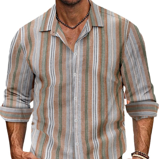 Chemise de loisirs rayée pour hommes avec patte de boutonnage Chic und Stil