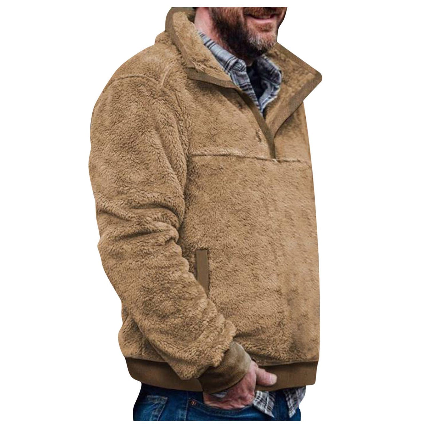Veste pull pour hommes avec un design géométrique coloré et une poche poitrine pratique Chic und Stil