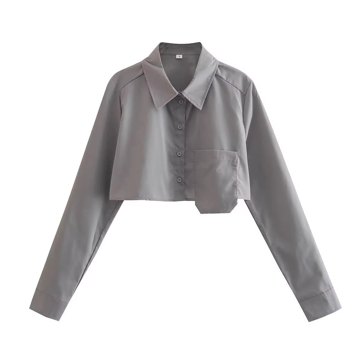 Blouse cropped pour femmes avec une coupe moderne et un design de poches pratique Chic und Stil