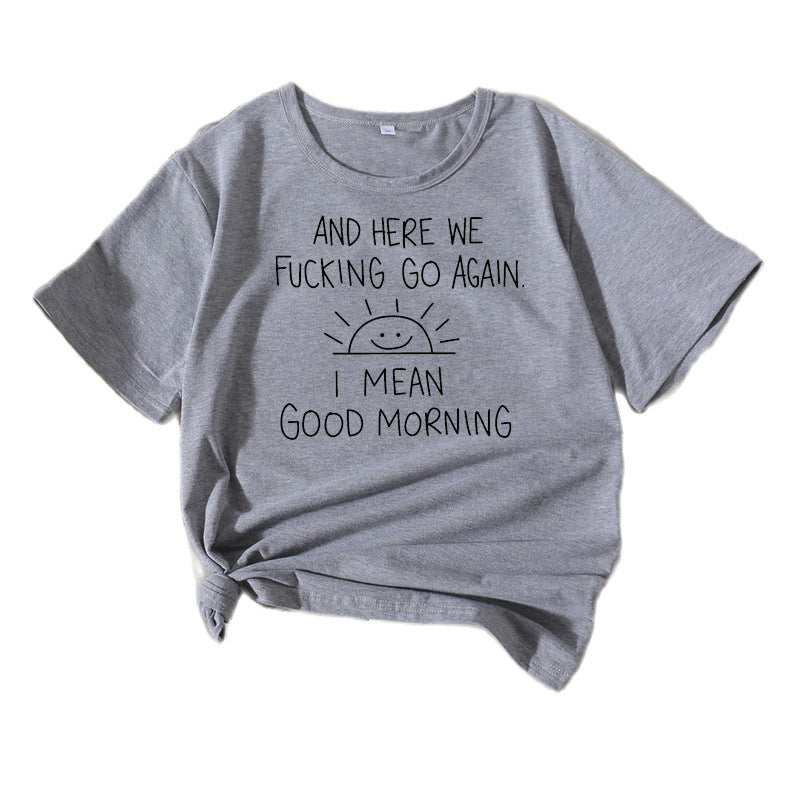 T-shirt graphique citation femme coupe décontractée Chic und Stil