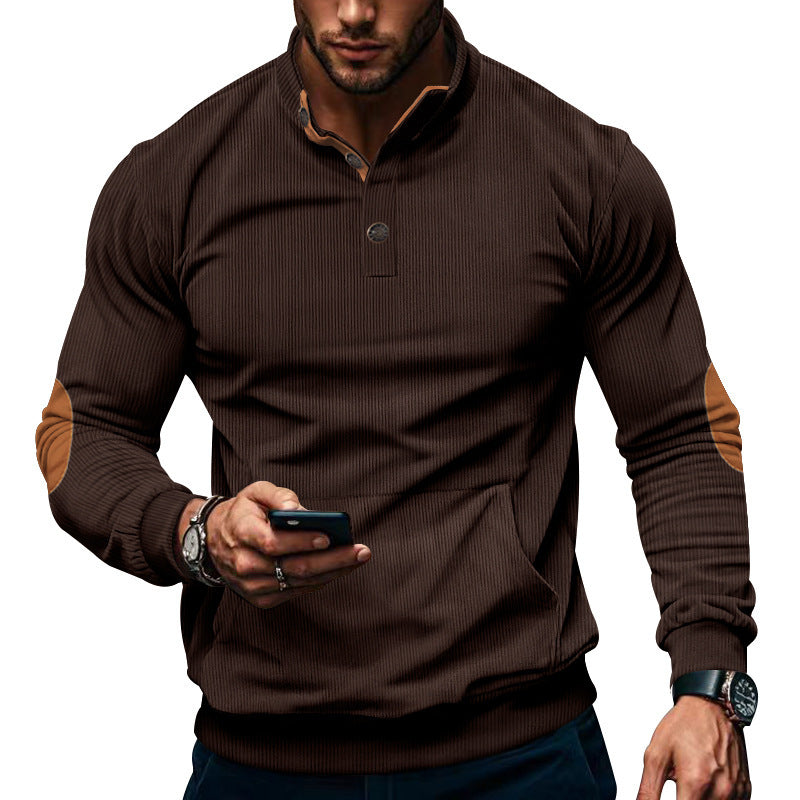 Pull décontracté pour hommes avec patte de boutonnage et surface texturée Chic und Stil