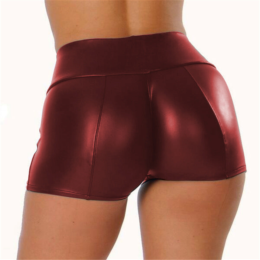 Shorts de sport brillants taille haute pour femmes Chic und Stil