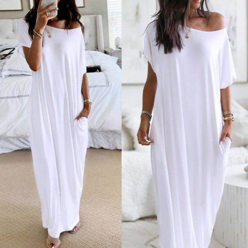 Robe maxi off-shoulder à imprimé papillon Chic und Stil pour dames