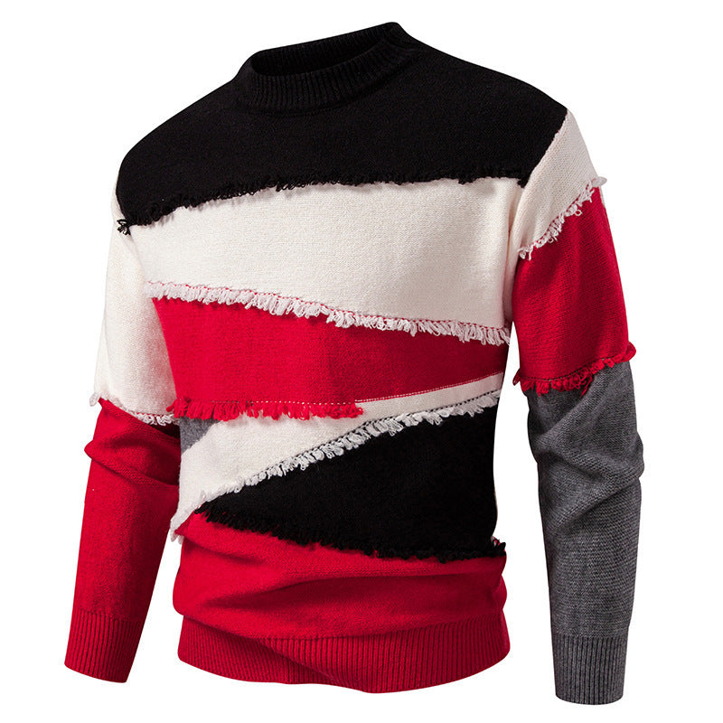 Pull homme à la mode avec un design unique à franges Chic und Stil