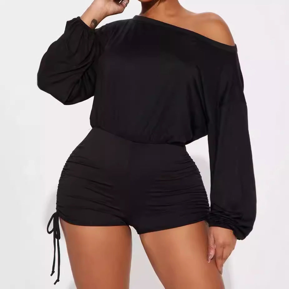 Dame Combinaison Off-Shoulder avec côtés froncés Chic und Stil