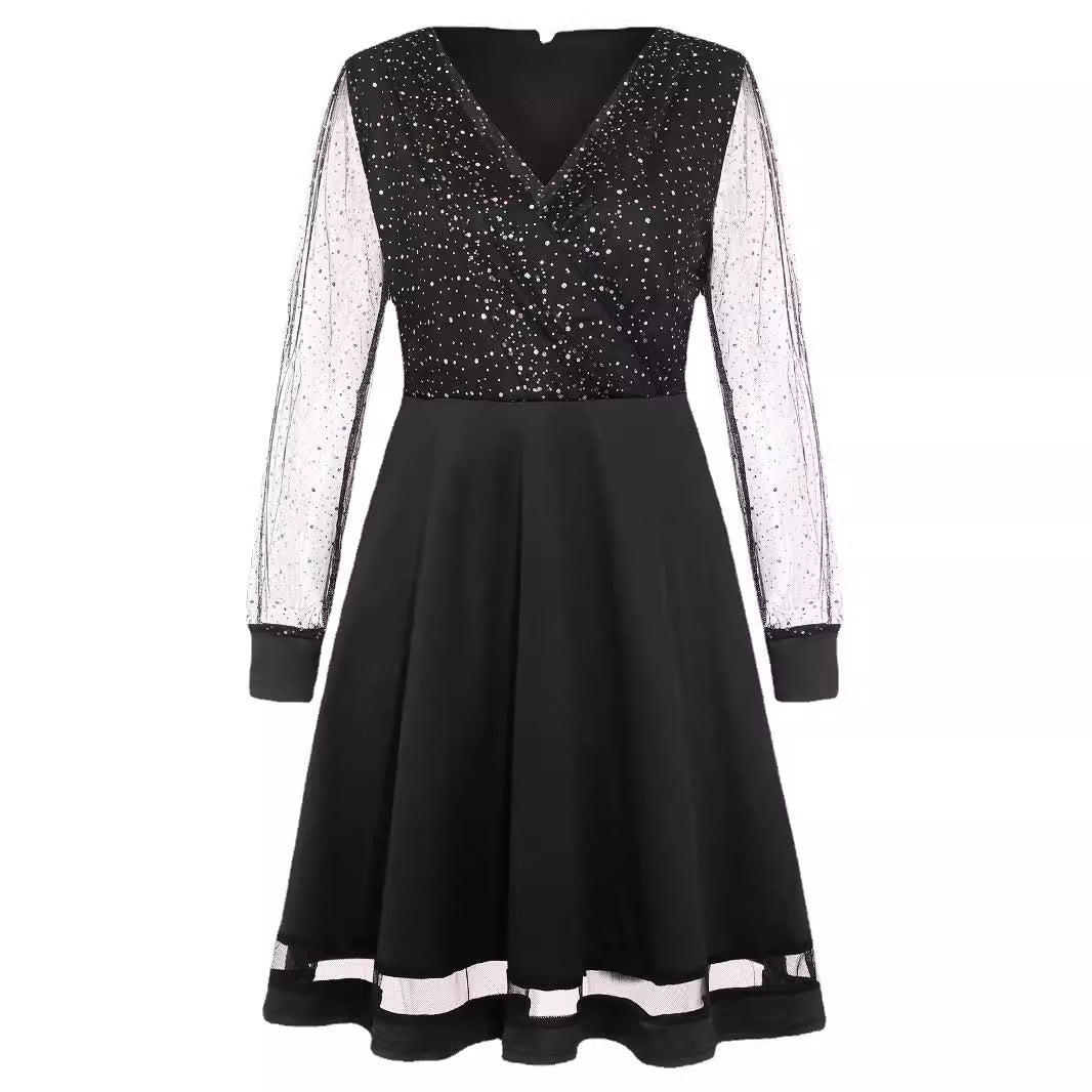 Robe portefeuille à décolleté en V scintillant Chic und Stil