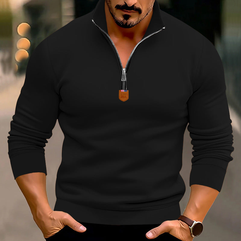 Pull sportif pour homme avec fermeture éclair et col montant Chic und Stil