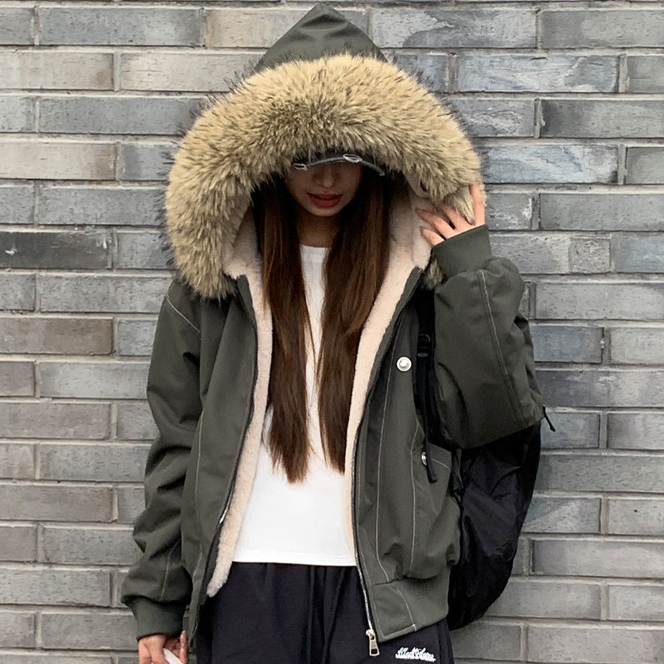 Dames d'hiver rembourrée avec col en fausse fourrure amovible et grandes poches Chic und Stil