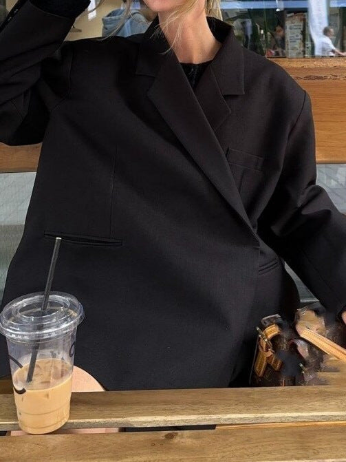 Blazer Oversized pour femmes avec poche élégante et revers chic Chic und Stil