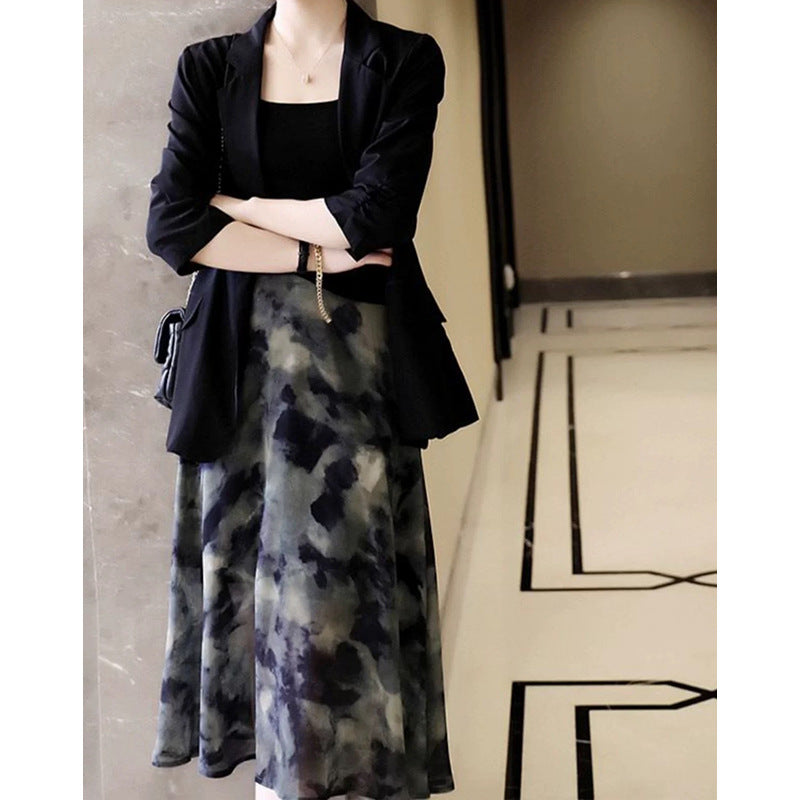 Jupe maxi fluide pour femmes avec imprimé artistique Chic und Stil