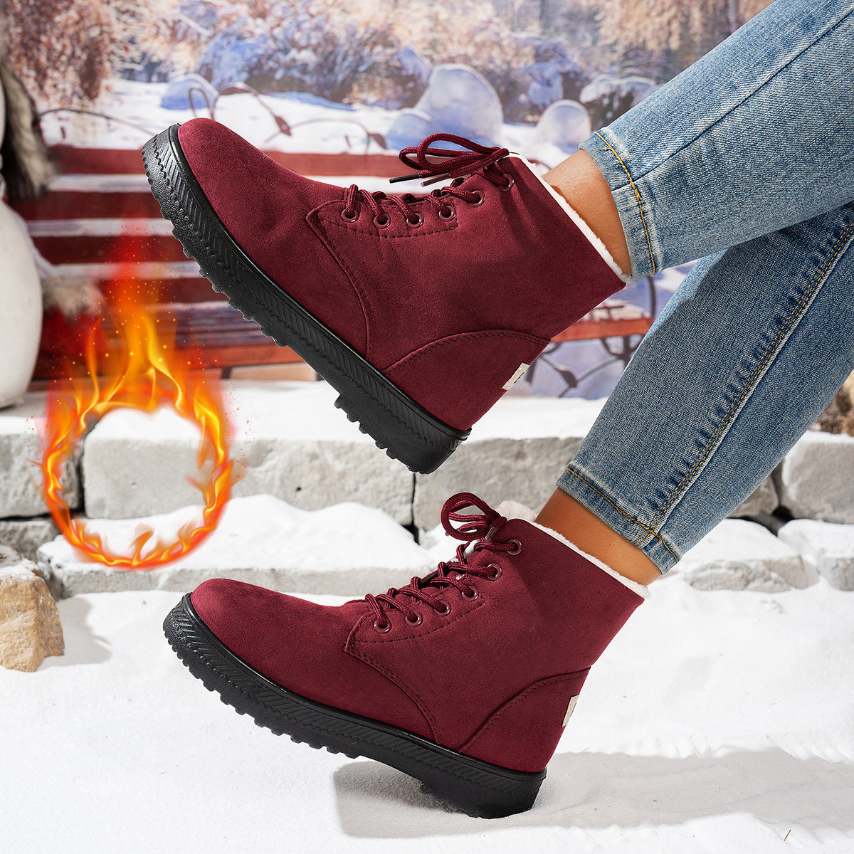 Bottes d'hiver pour femmes avec doublure confortable et semelle antidérapante Chic und Stil