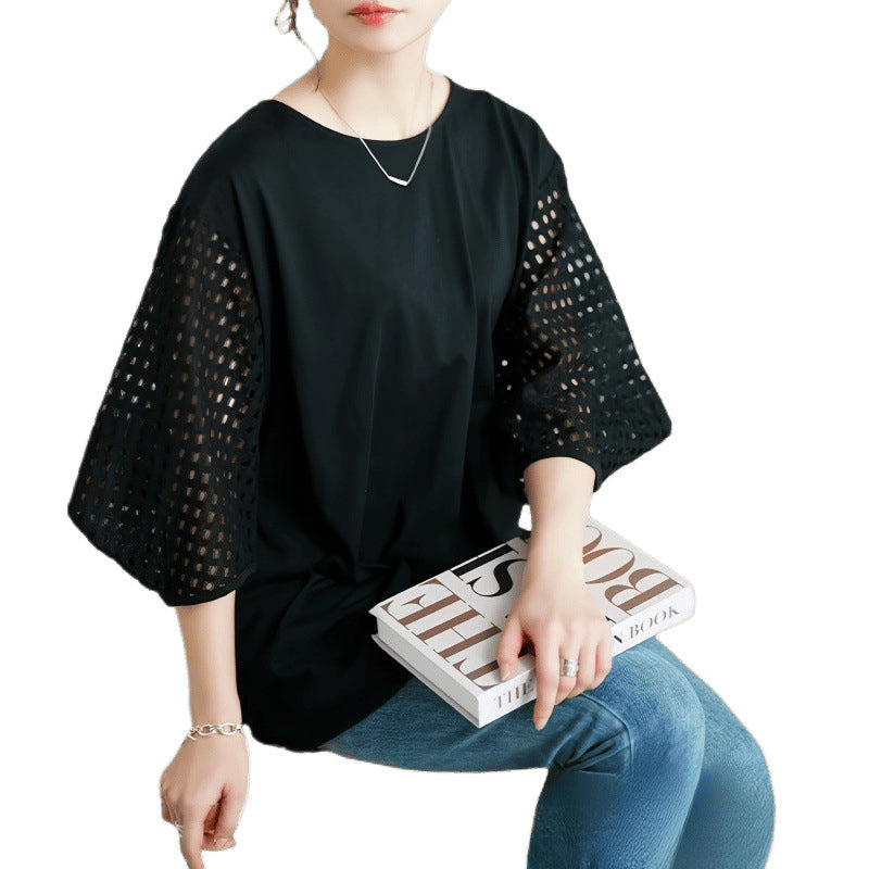 Dames haut élégant avec manches structurées Chic und Stil