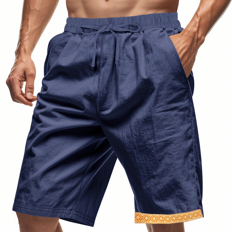 Shorts de plage décontractés pour hommes avec taille élastique et ourlet décoratif Chic und Stil
