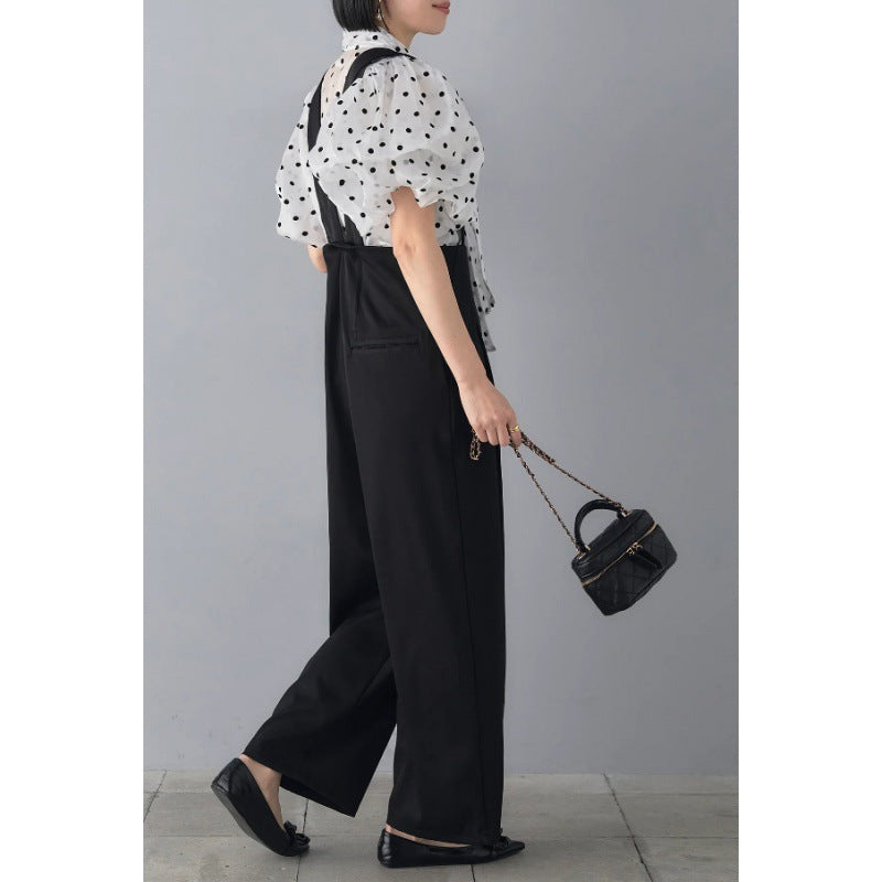 Blouse élégante pour femmes avec des pois et des manches bouffantes Chic und Stil