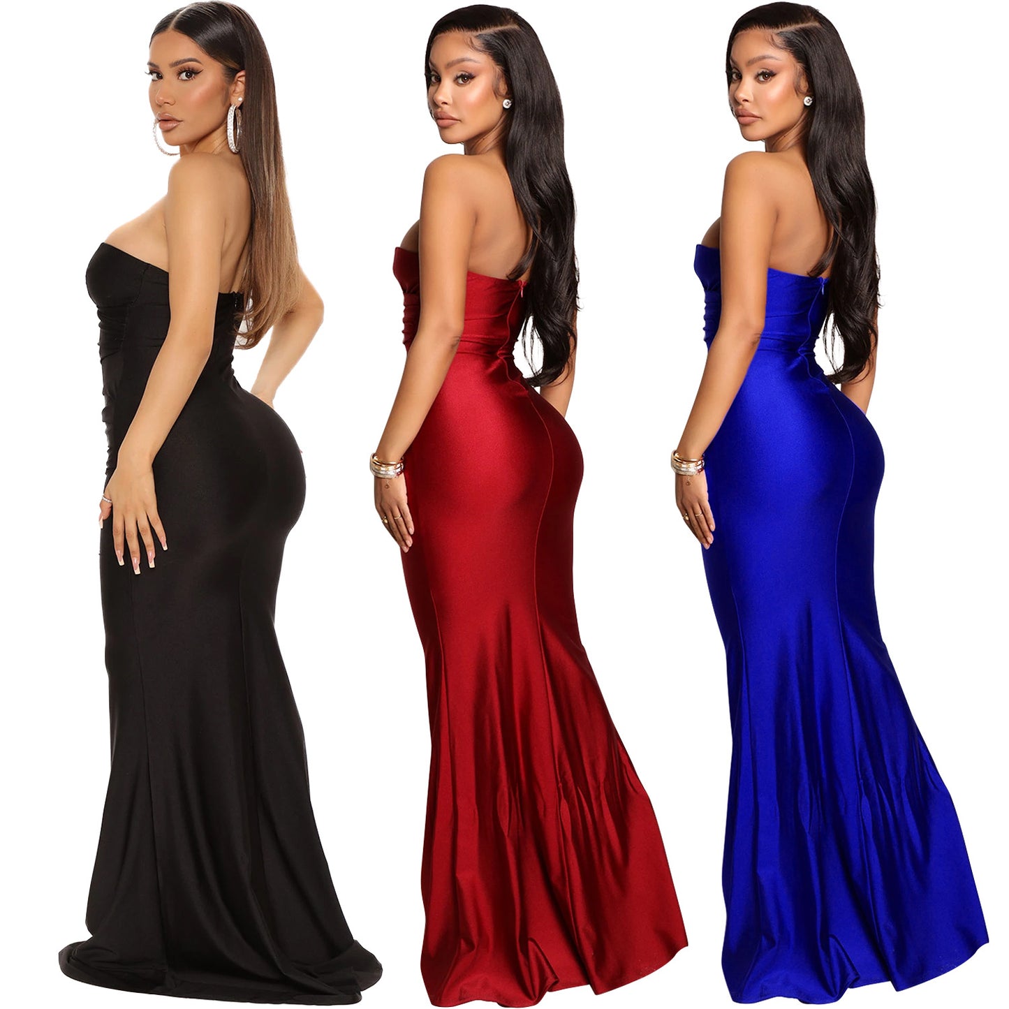 Robes de soirée satin à une épaule Chic und Stil