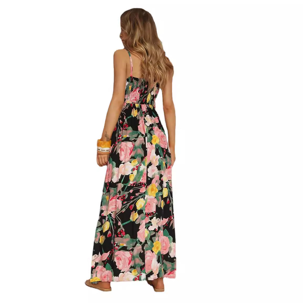 Robe maxi florale pour femmes avec ceinture à nouer Chic und Stil