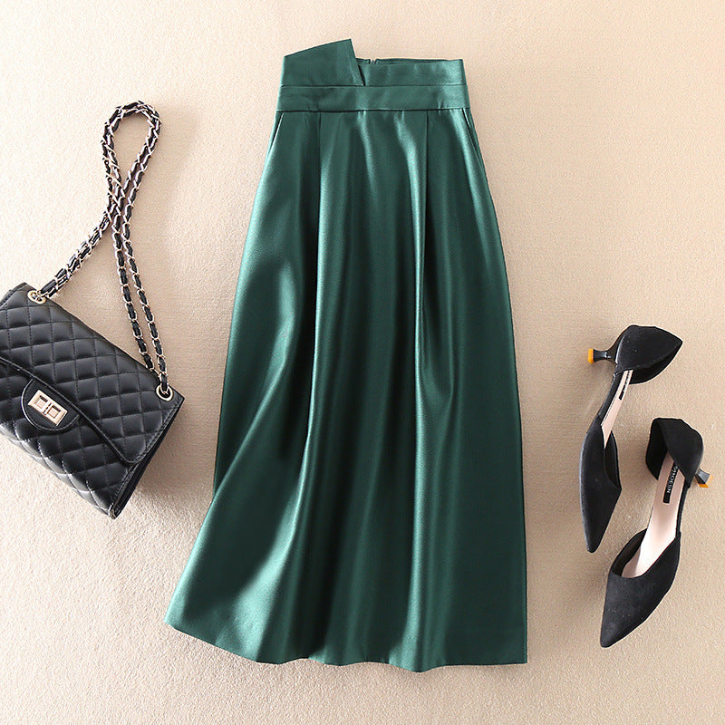 Jupe maxi plissée pour femmes avec taille haute Chic und Stil