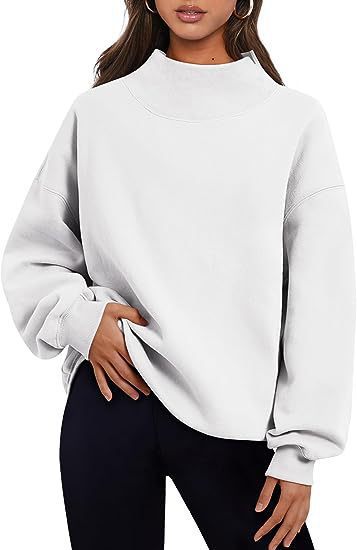 Pull-over décontracté pour dames avec col haut et manches larges Chic und Stil